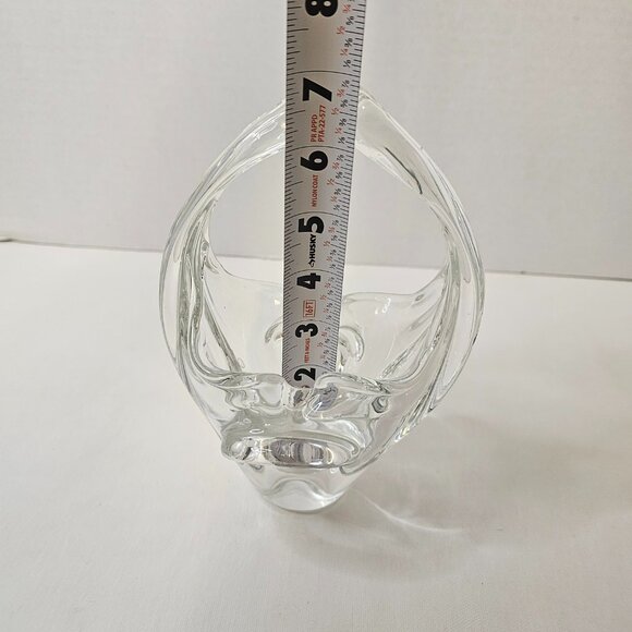 Clear Crystal Basket Split Handled Glass Vase Candy Holder - Picture 10 of 10